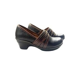 Thom McAn Womens Size 8M Caspar Black Leather Clogs Nursing Comfort Shoes